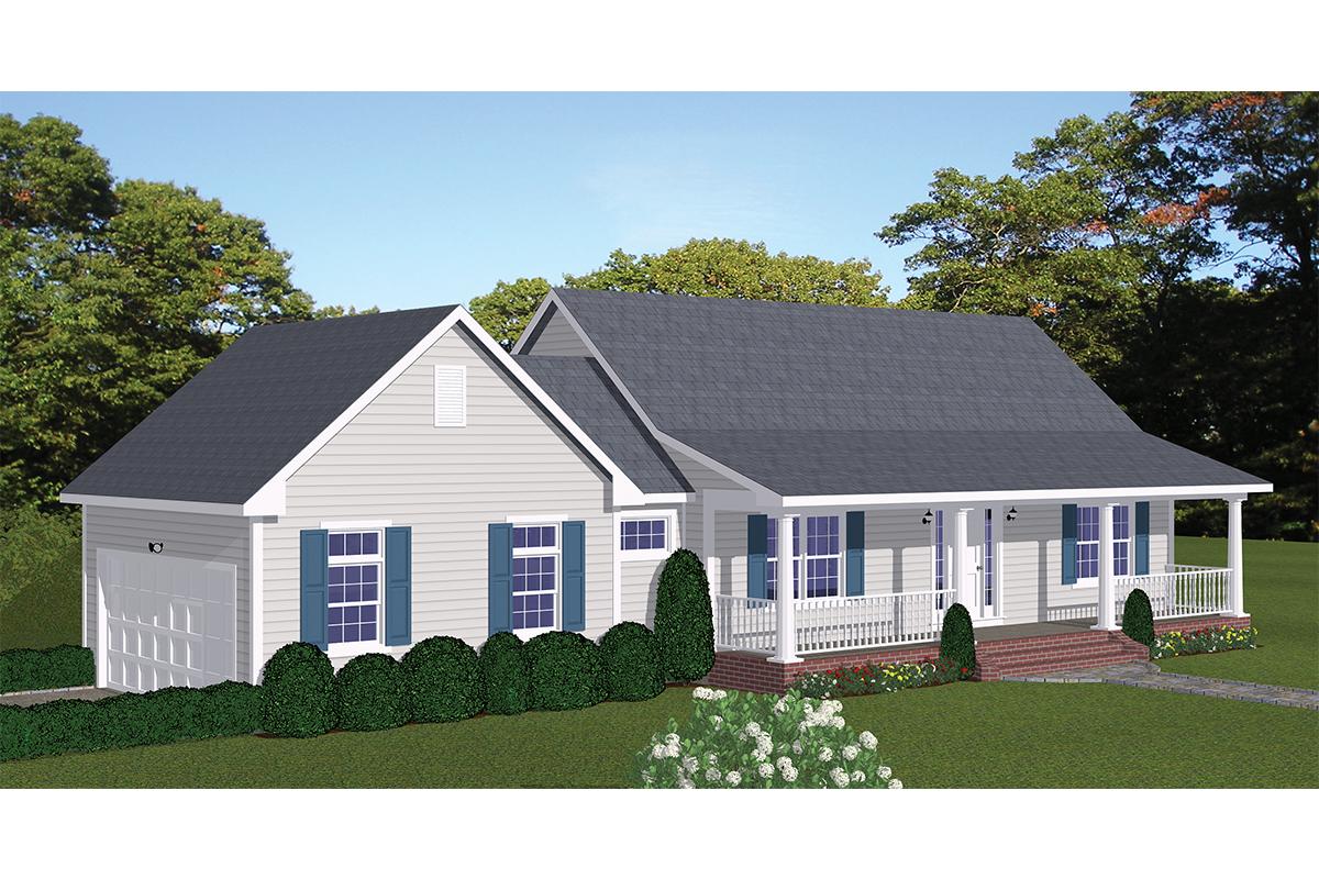 Country Plan: 987 Square Feet, 2 Bedrooms, 2 Bathrooms - 9035-00004