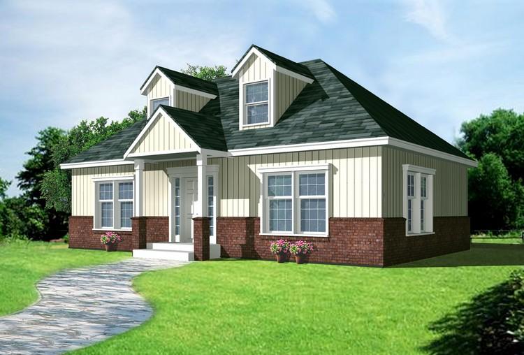 Cottage Plan: 864 Square Feet, 2 Bedrooms, 1 Bathroom - 1776-00001