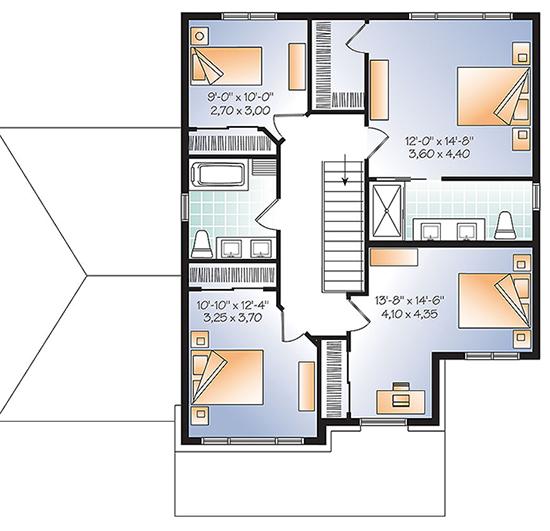 Modern Plan: 2,038 Square Feet, 4 Bedrooms, 3 Bathrooms - 034-01105