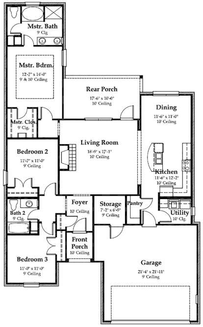 Floorplan 1 for House Plan #7516-00003