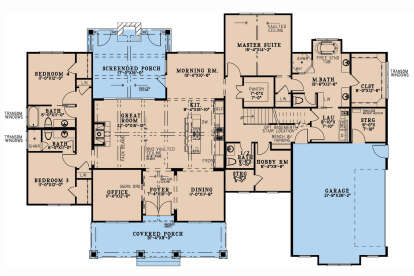 Main Floor w/ Basement Stairs Location for House Plan #8318-00355