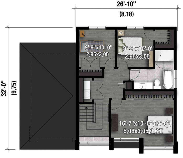 House Plan House Plan #30499 Drawing 2
