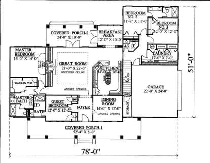 Floorplan 1 for House Plan #1776-00080