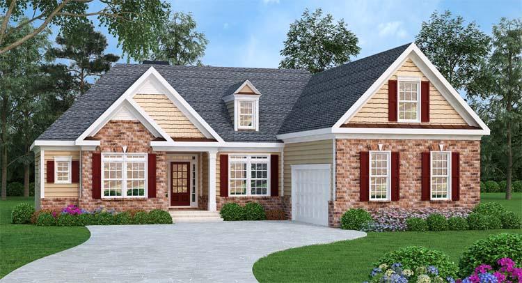 Ranch Plan: 1,800 Square Feet, 3 Bedrooms, 2 Bathrooms - 348-00057