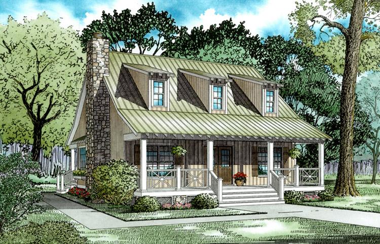 Farmhouse Plan: 1,544 Square Feet, 3 Bedrooms, 2 Bathrooms - 110-00306