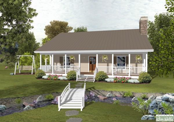 Country Plan: 900 Square Feet, 2 Bedrooms, 2 Bathrooms - 041-00026