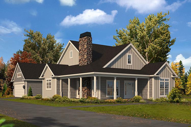 Cabin Plan: 1,416 Square Feet, 3 Bedrooms, 2 Bathrooms - 1907-00004