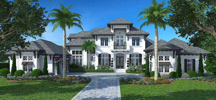 Florida Plan: 6,009 Square Feet, 4 Bedrooms, 5.5 Bathrooms - 168-00080