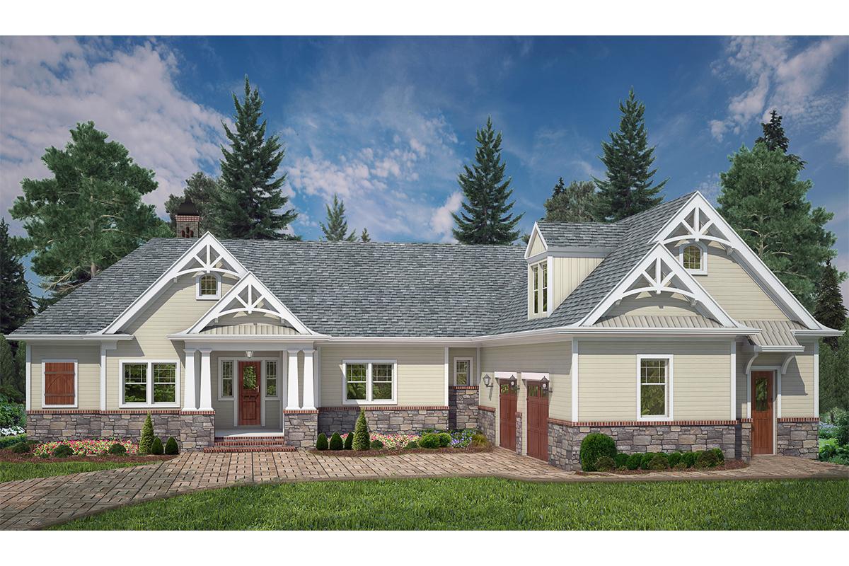 Craftsman Plan: 2,400 Square Feet, 4 Bedrooms, 2.5 Bathrooms - 348-00190