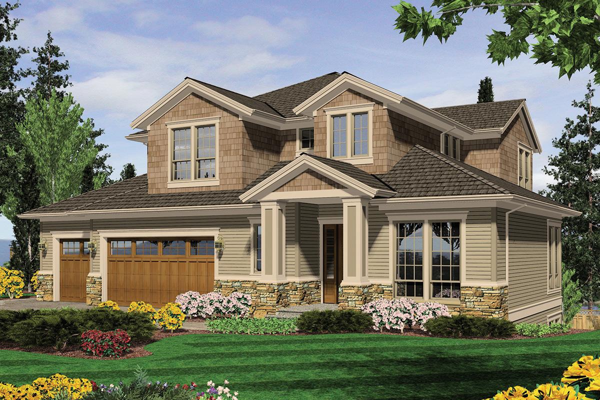 Craftsman Plan: 4,100 Square Feet, 4 Bedrooms, 3.5 Bathrooms - 341-00021