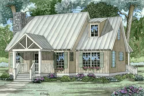 Cabin Plan: 1,400 Square Feet, 2 Bedrooms, 2 Bathrooms - 110-00843