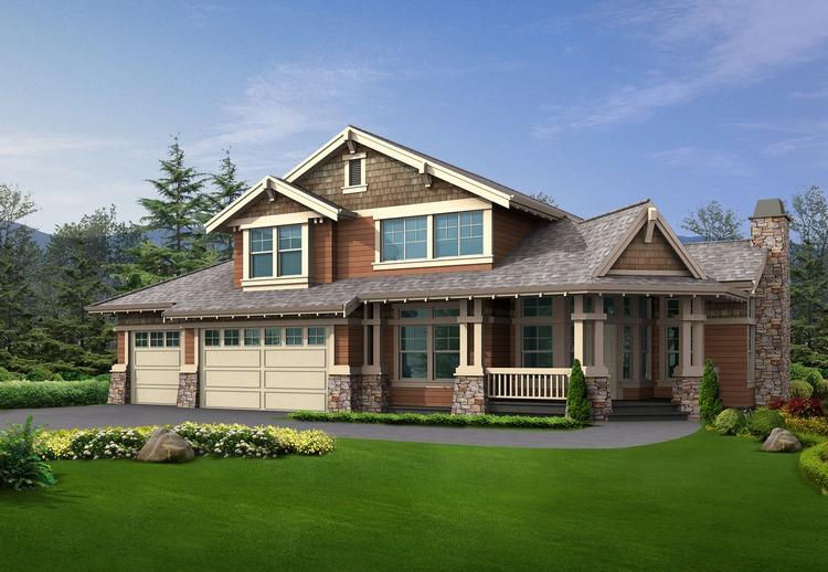 Craftsman Plan: 4,656 Square Feet, 5 Bedrooms, 4.5 Bathrooms - 5631-00038