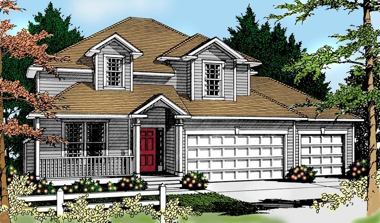 Country Plan: 2,674 Square Feet, 4 Bedrooms, 3.5 Bathrooms - 035-00294