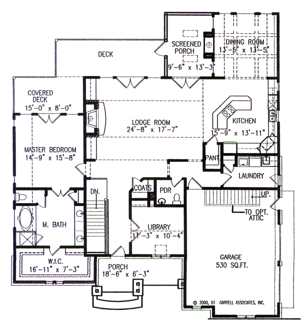 Lake Front Plan: 4,019 Square Feet, 4 Bedrooms, 3.5 Bathrooms - 699-00027