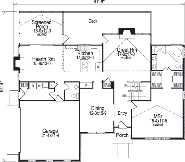 Traditional Plan: 2,597 Square Feet, 4 Bedrooms, 3.5 Bathrooms - 5633-00025