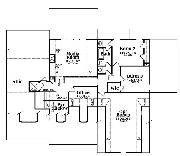 Country Plan: 3,307 Square Feet, 3 Bedrooms, 3.5 Bathrooms - 009-00223