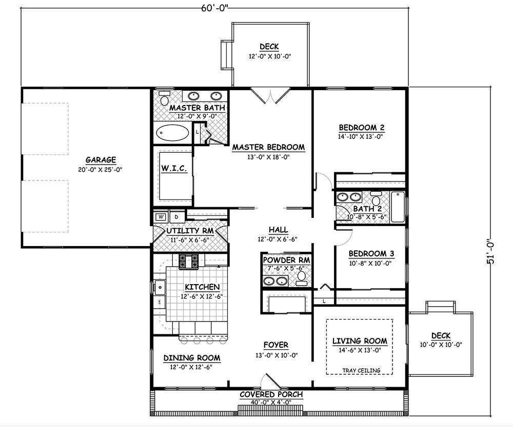 Basement Plan: 1,880 Square Feet, 3 Bedrooms, 2.5 Bathrooms - 526-00011