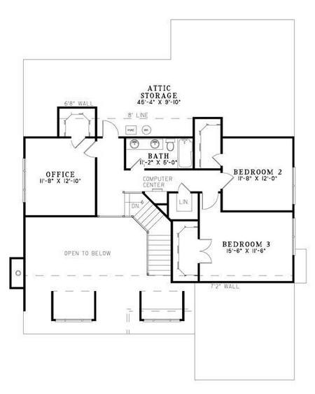 Traditional Plan: 2,545 Square Feet, 3 Bedrooms, 2.5 Bathrooms - 110-00661