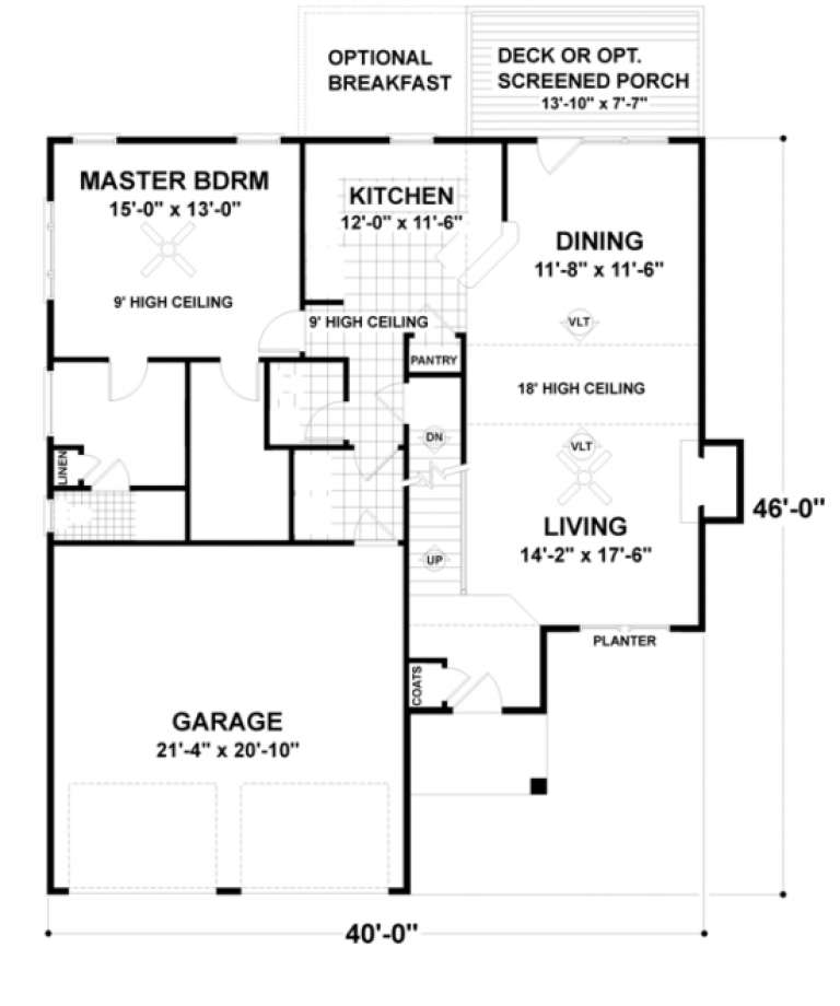 Traditional Plan: 1,621 Square Feet, 3 Bedrooms, 2.5 Bathrooms - 036-00041