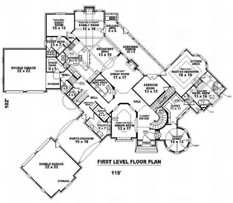 House Plan House Plan #10102 Drawing 1