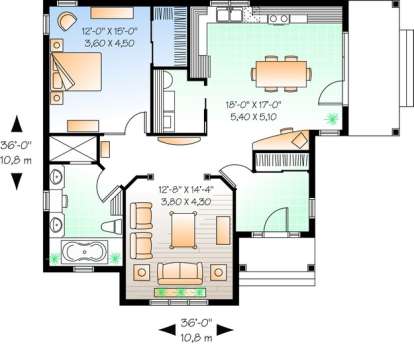 Floorplan 1 for House Plan #034-00273