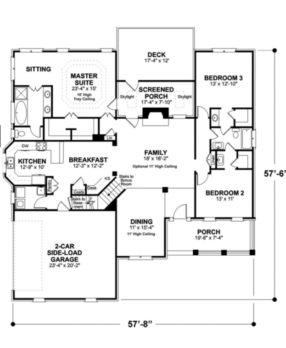 Traditional Plan 1963 Square Feet 3 Bedrooms 2 Bathrooms 036 00053