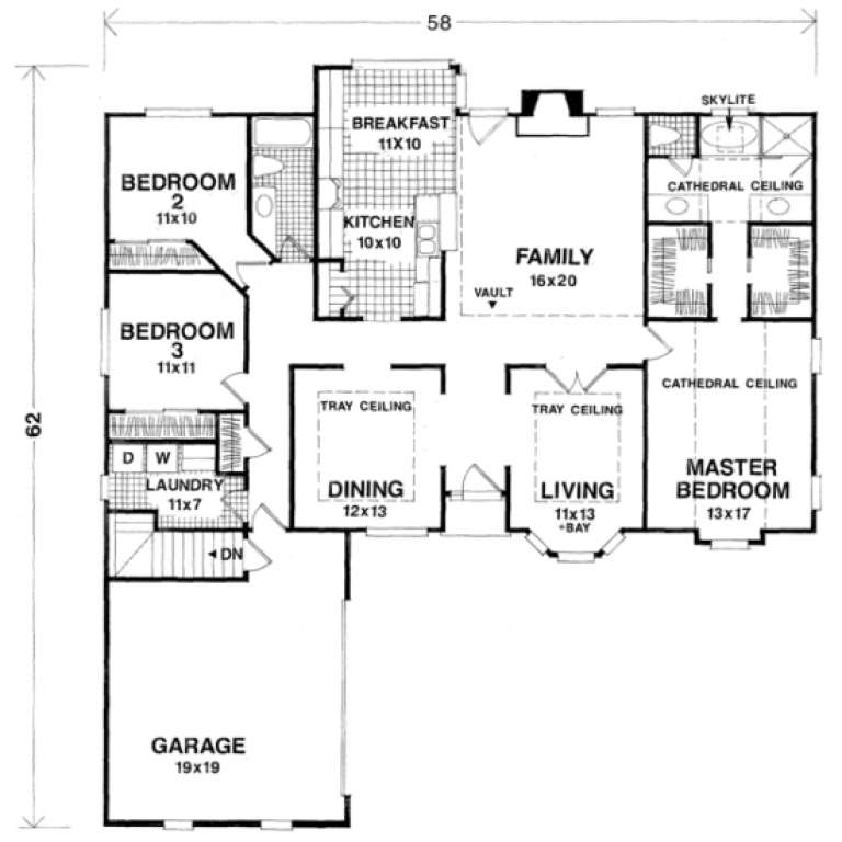 House Plan House Plan #1055 Drawing 1