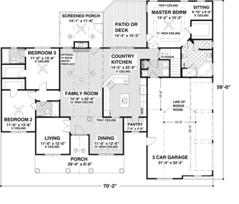 House Plan House Plan #1060 Drawing 1