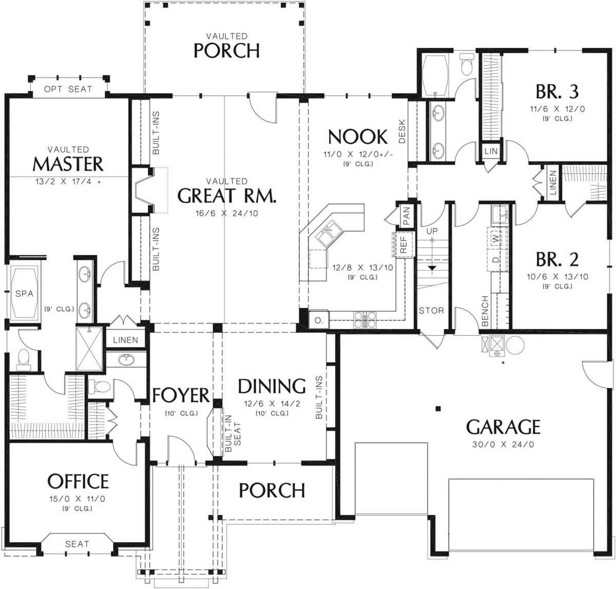 Craftsman Plan: 2,591 Square Feet, 3 Bedrooms, 2.5 Bathrooms - 2559-00387