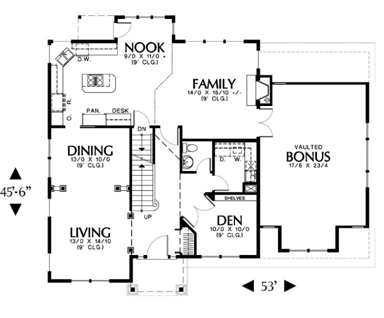 Craftsman Plan: 2,525 Square Feet, 3 Bedrooms, 2.5 Bathrooms - 2559-00424