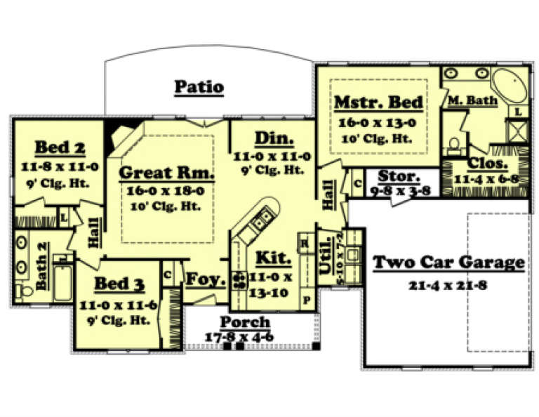 House Plan House Plan #1238 Drawing 1