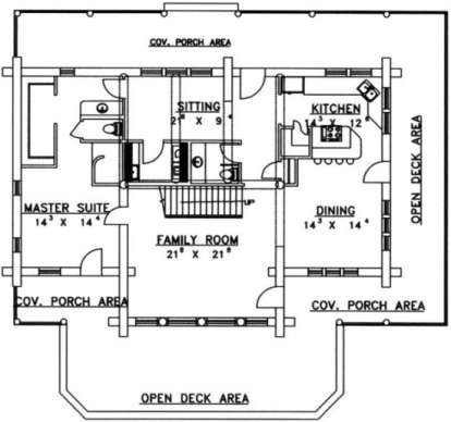 First Floor for House Plan #039-00030