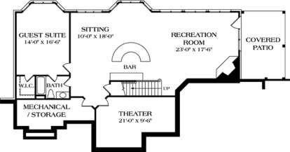 Floorplan 1 for House Plan #3323-00292