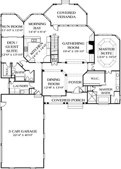 Floorplan 1 for House Plan #3323-00439
