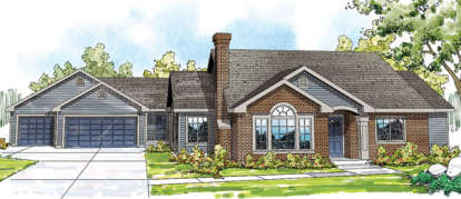 Ranch House Plan #035-00566 Elevation Photo