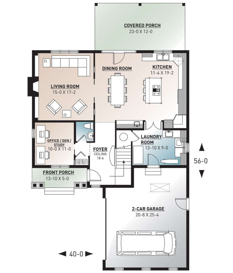 Traditional Plan: 2,422 Square Feet, 3-4 Bedrooms, 2.5 Bathrooms - 034 ...