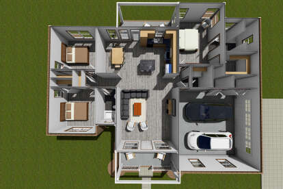 Overhead First Floor for House Plan #4848-00030