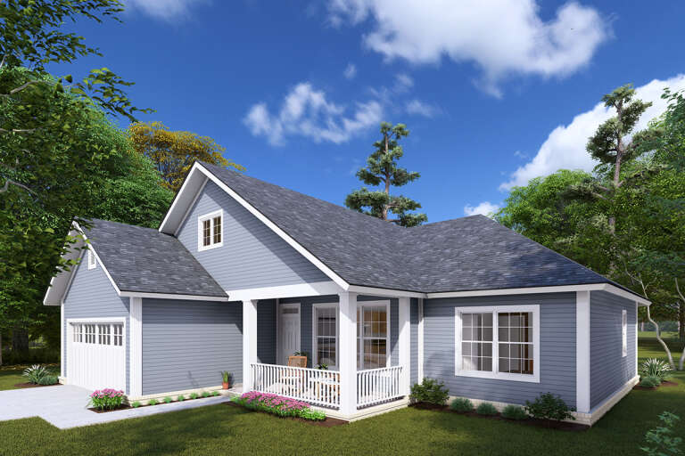 Cottage Plan: 1,272 Square Feet, 3 Bedrooms, 2 Bathrooms - 4848-00043