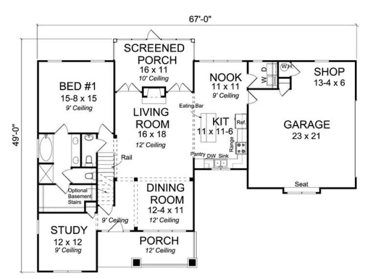 Country Plan: 1,897 Square Feet, 3 Bedrooms, 2.5 Bathrooms - 4848-00054