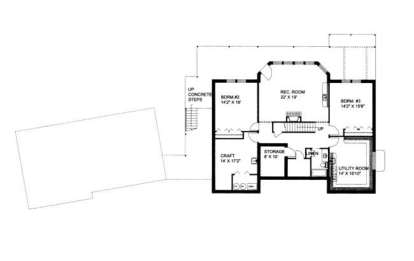 Basement Floor for House Plan #039-00134