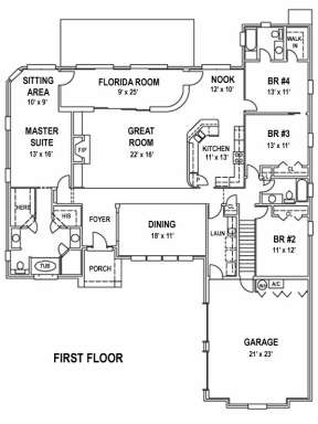 Ranch Plan: 3,261 Square Feet, 4 Bedrooms, 3 Bathrooms - 5633-00082