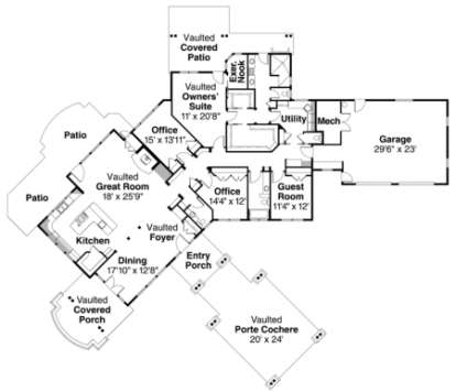 Floorplan 1 for House Plan #035-00388