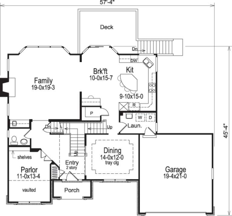 Traditional Plan: 2,614 Square Feet, 4 Bedrooms, 2.5 Bathrooms - 5633-00068