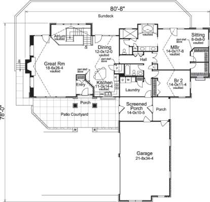 Floorplan 1 for House Plan #5633-00126