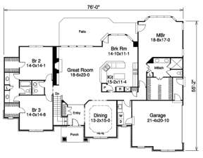 Traditional Plan: 2,695 Square Feet, 3 Bedrooms, 3 Bathrooms - 5633-00127