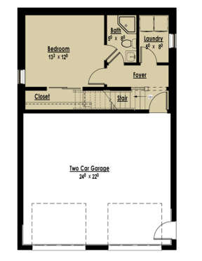 Lake Front Plan: 2,048 Square Feet, 4 Bedrooms, 3.5 Bathrooms - 7806-00007