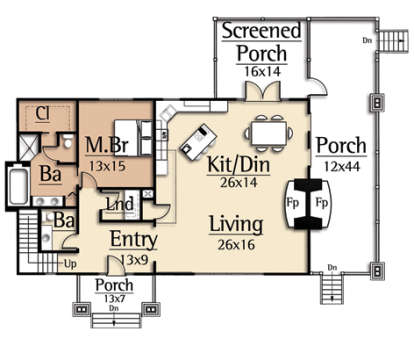 Floorplan 1 for House Plan #8504-00004