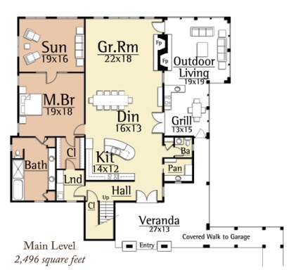 Floorplan 1 for House Plan #8504-00045