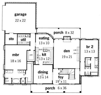 Floorplan 1 for House Plan #9035-00116