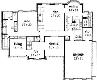Floorplan 1 for House Plan #9035-00134